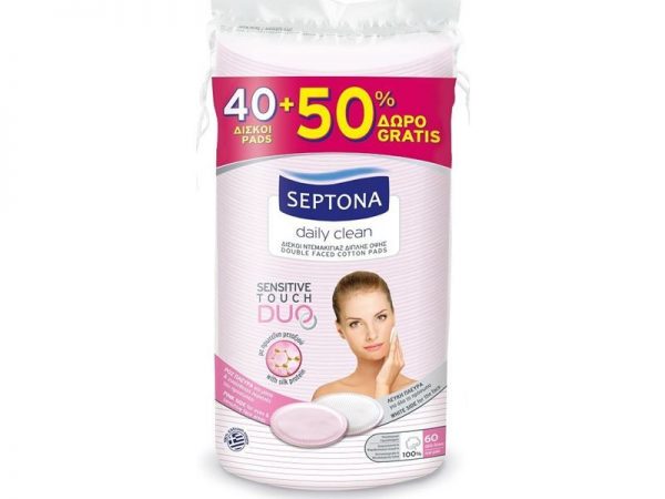 Septona Daily Clean Sensitive Touch Duo 40τμχ + 50% Δώρο 60τμχ