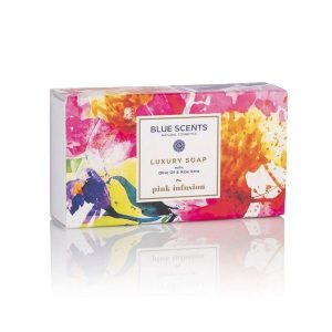 BLUE SCENTS NATURAL COSMETICS LUXURY ΣΑΠΟΥΝΙ PINK INFUSION WITH OLIVE OIL & ALOE VERA 150gr